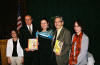 Carmen Medina, judge, Rafael López, artist, Monica Brown, Benjamin Alire Saenz, young adult winner, Maria Mena, judge