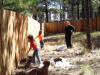 Planting wildflowers in our backyard, Flagstaff, Arizona, September 2004