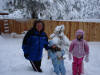A snowy day in January 2005--with our 2nd puppy, Finn (a shih-tzu)