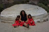 My daughters and I in front of our favorite "whale rider rock" at Arroyo Burro Beach, Santa Barbara, California